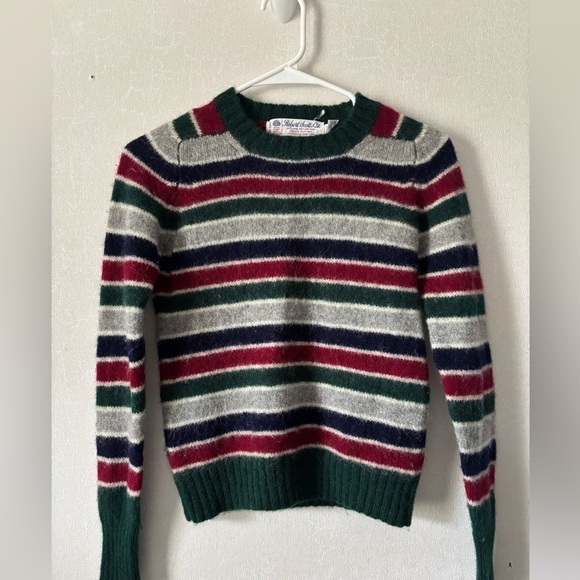 Robert Scott Sweaters - VINTAGE |Striped Green and Red Women's Sweater | Size XS